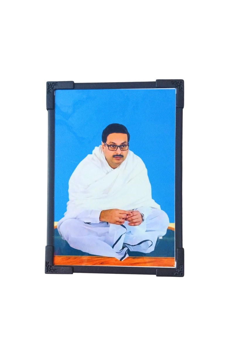 Hitech Sales Babai Dada Hindu Religious Wooden Laminated Photo Frame 5x7 Inch Decorative Frame for Home, Office, and Temple