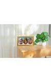 Little Krishna Photo Frame - 8x14 Inch Brown Wooden Frame | Hindu Gods Wall Decor For Home & Office