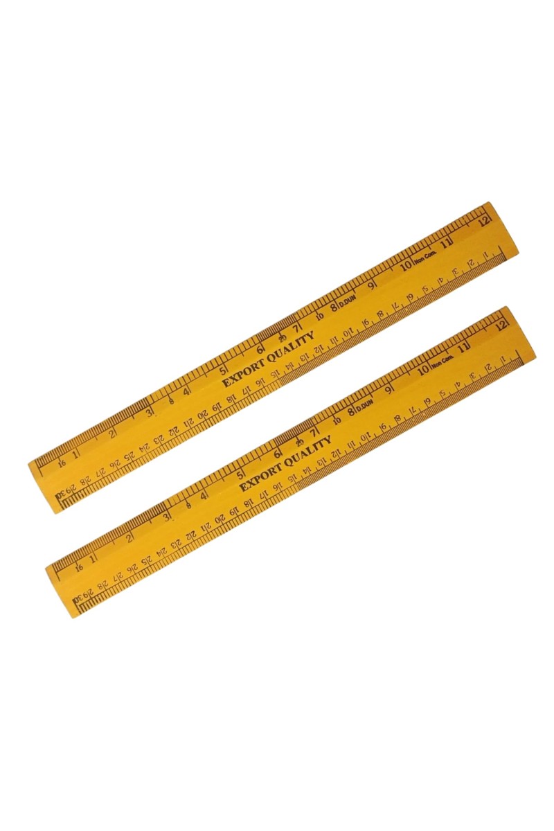 HitechSales 12 inch/30 cm Wooden Ruler Scale for School, Student, Home, Office, Stationery Ruler - set of 2 Measuring scales