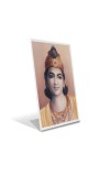 Car Desk/Table Top Bhagavan Krishna Acrylic L-Style Photo Stand - 2.5x3.5 Inches, Compact And Stylish Spiritual Display (F6713)