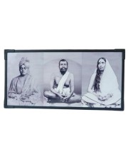 Generic Swami Vivekananda, Ramakrishna Paramahansa & Sarada Ma Photo Frame - Black, 12.2 x 26.2 cm, Minimalist, Horizontal, Tabletop & Wall Mount
