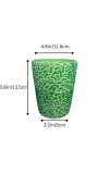 The Decor Green and White Hand-Painted Ceramic Planter – Modern Textured Flower Pot for Indoor Plants Succulents & Home Decor. (only Pot)