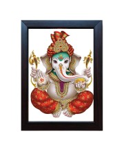 Hitech Lord Ganesha Ganesh Ganpati Ganapathi Laminated photo frame for table, Study & living room, gifts (Pvc Frame and Front face - Glass, 8 x 6 inch)