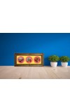 Lord Laxmi Narayan, Shiv Parvati, Bhramma Saraswati Photo Frame - 8x14 Inch Brown Wooden Frame | Hindu Gods Wall Decor For Home & Office