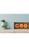 Katha Kali, Chatrapati Shivaji, Khattu Shayam Photo Frame - 8x14 Inch Brown Wooden Frame | Hindu Gods Wall Decor For Home & Office