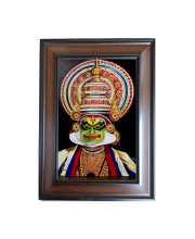Hi Tech Sales Kathakali Classical Indian Dance Polystyrene Photo Frame for Wall Decor Home, Office, and Temple - Printed Photo