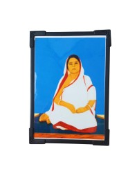 Hitech Sales Baro Maa Hindu Religious Wooden Laminated Photo Frame 5x7 Inch Decorative Frame for Home, Office, and Temple
