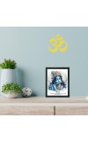 Hitech Sales Wall Art Of Lord Krishna Polystyrene Photo Frame for Pooja Room, Temple Decor, Home Decoration and Gifting (Wall and Tabletop, Rectangular, Printed Photo, 7.12 x 9.12 inches Frame, Black)