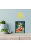 Hitech Sales Radha and Krishna Photo Frame for Pooja Room, Temple Decor, Home Decoration and Gifting (Wall and Tabletop, Rectangular, Printed Photo, 7.12 x 9.12 inches Frame, Black, Polystyrene)