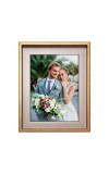 HiTechMart Polystrene 7x9 Picture Frame Photo Frame with Glass Front, Tabletop Display Ideal for Wedding Gif, Family Photos, or Gifts