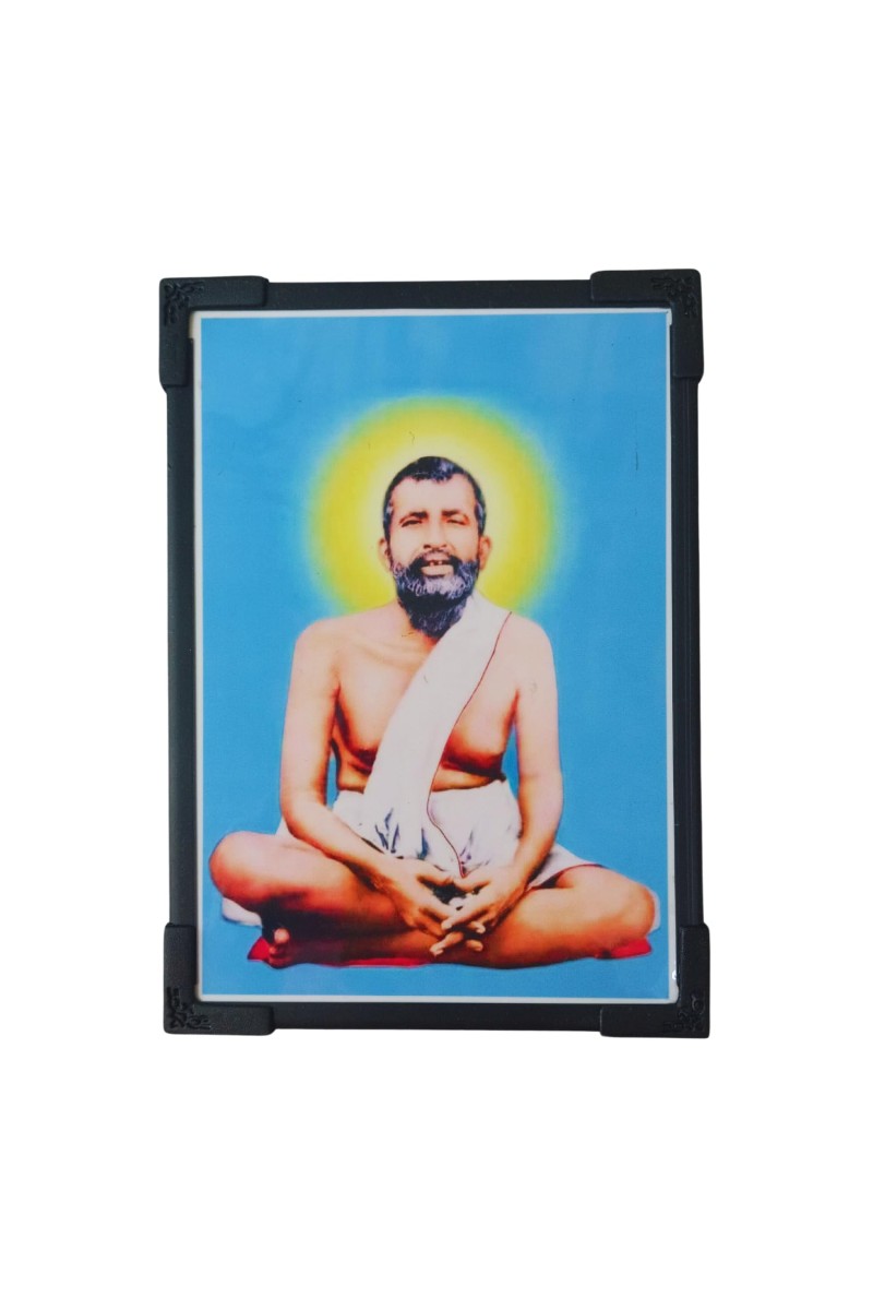 Hitech Sales Ramakrishna Paramahansa Hindu Religious Wooden Laminated Photo Frame 5x7 Inch Decorative Frame for Home, Office, and Temple