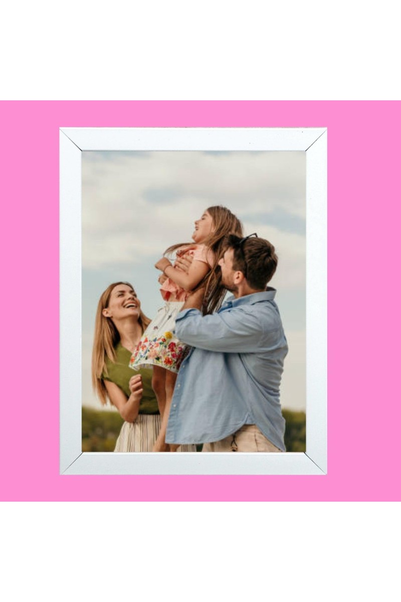 HiTechMart Minimalist White Photo Frame 7x9 Inch Modern Tabletop Picture Frame for Family, Wedding, Home Decor Sleek Decorative Frame for Living Room, Bedroom, Office Display