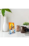 Car Desk/Table Top Maa Saraswati Acrylic L-Style Photo Stand - 2.5x3.5 Inches, Compact And Stylish Spiritual Display (F6700)