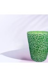 The Decor Green and White Hand-Painted Ceramic Planter – Modern Textured Flower Pot for Indoor Plants Succulents & Home Decor. (only Pot)