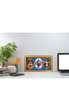 Little Krishna, Jesus (Yeshua In Hebrew), Photo Frame - 8x14 Inch Brown Wooden Frame | Hindu Gods Wall Decor For Home & Office