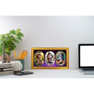 Baby Krishna Photo Frame - 8x14 Inch Brown Wooden Frame | Hindu Gods Wall Decor For Home & Office Baby Krishna Photo Frame - 8x14 Inch Brown Wooden Frame | Hindu Gods Wall Decor For Home & Office