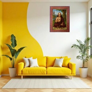 Lord Krishna Photo Frame 17X21 Inch Religious Wall & Table Decor Frame | Lord Krishna Spiritual Photo Frame For Home, Temple & Office | Decorative Hindu God & Goddess Frame (Pack Of 1) (F18332)