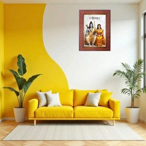 Lord Krishna Photo Frame 15X19 Inch Religious Wall & Table Decor Frame | Lord Krishna Spiritual Photo Frame For Home, Temple & Office | Decorative Hindu God & Goddess Frame (Pack Of 1) (F18173)