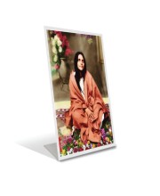 Car Desk/Table Top Anandamayi Ma Acrylic L-Style Photo Stand - 2.5x3.5 Inches, Compact And Stylish Spiritual Display (F6716)