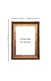 HiTechMart Polystyrene 11x15 Golden Picture Frame Classic Style with Acrylic Glass Fits 8x12 Photo Wall Mount Display for Family Photos, Home Decor & Gifting