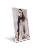 Car Desk/Table Top Paramahansa Yogananda Acrylic L-Style Photo Stand - 2.5x3.5 Inches, Compact And Stylish Spiritual Display (F6705)