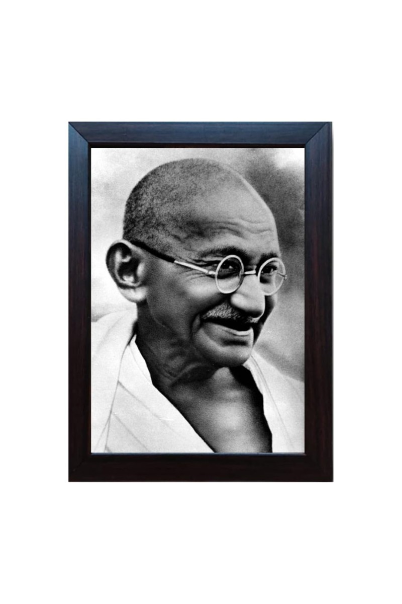 Hitech Mahatma Gandhi Ji Laminated photo frame for table, Study & living room, gifts (Pvc Frame and Front face - Glass, 8 x 6 inch)