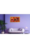 Maa Kaali Photo Frame - 8x14 Inch Brown Wooden Frame | Hindu Gods Wall Decor For Home & Office