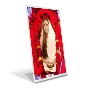 Car Desk/Table Top Devi Sarada Maa Acrylic L-Style Photo Stand - 5x7 Inches, Compact And Stylish Spiritual Display (F6728)