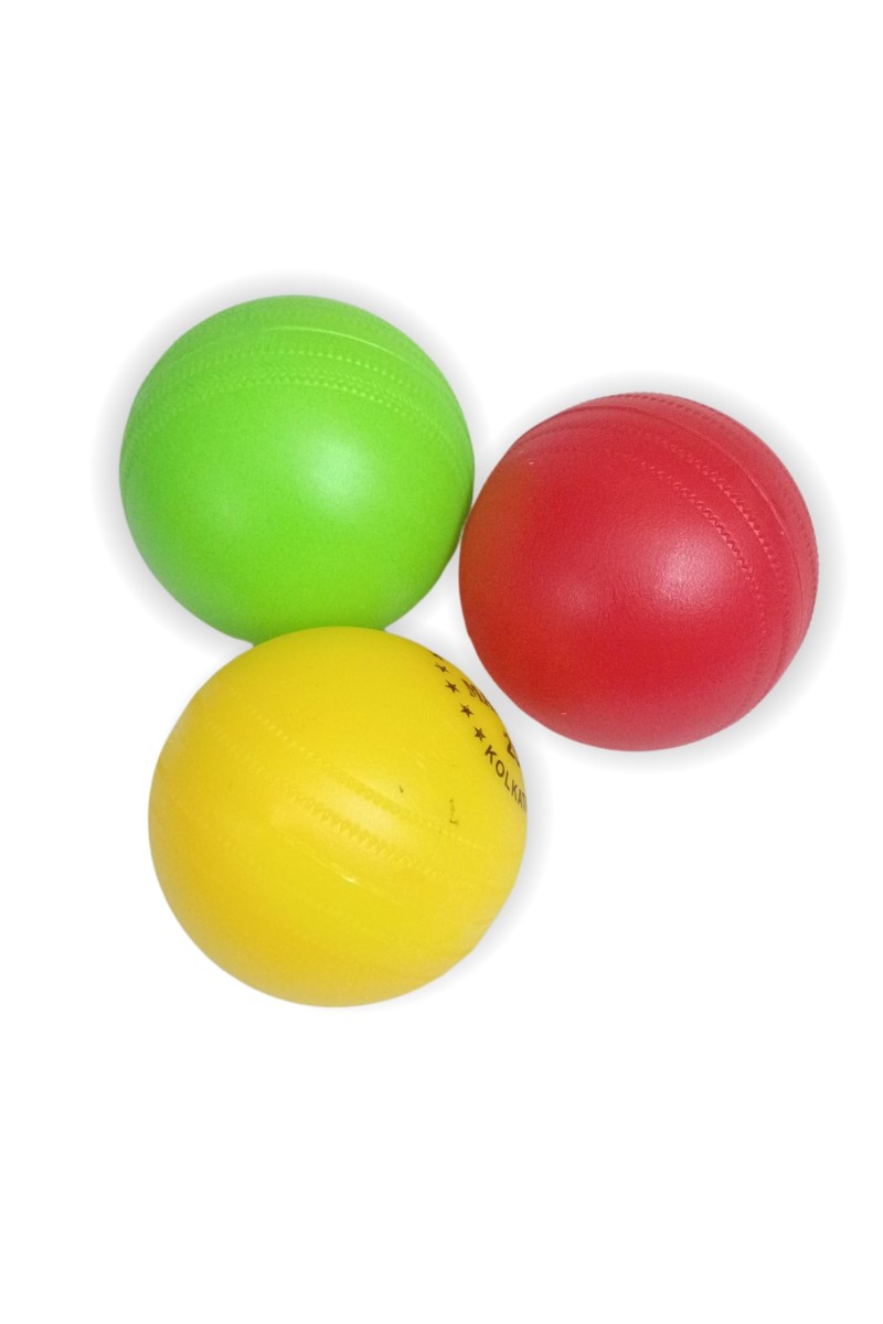Hi Tech Sales Multicolor Plastic Cricket Balls | Lightweight and Durable Practice Balls for Kids and Adults | Indoor & Outdoor Play (Yellow, Red, Green) (Medium, 3, Count)