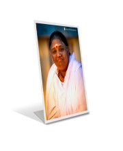 Car Desk/Table Top Mata Amritanandamayi Devi Acrylic L-Style Photo Stand - 2.5x3.5 Inches, Compact And Stylish Spiritual Display (F6694)