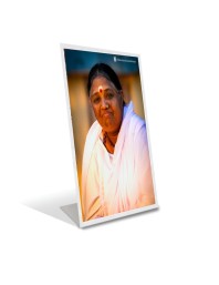 Car Desk/Table Top Mata Amritanandamayi Devi Acrylic L-Style Photo Stand - 5x7 Inches, Compact And Stylish Spiritual Display (F6694)