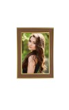 Classic Brown Wooden Photo Frame with Golden Border | Empty Picture Frame for Wall & Table Décor | Suitable for Photo, Certificate & Artwork Display |