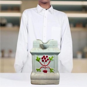 Ceramic Tulsi Pot for Home | Handmade, Vastu-Friendly, Tulsi Planter for Puja Mandir & Balcony