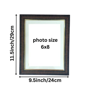 Premium Textured Brown Photo Frame with Ivory & Gold Border | Wall & Tabletop Mount | Elegant Decorative Picture Frame for Home & Office (6x8inch) (dark brown) Premium Textured Brown Photo Frame with Ivory & Gold Border | Wall & Tabletop Mount | Elegant Decorative Picture Frame for Home & Office (6x8inch) (dark brown)