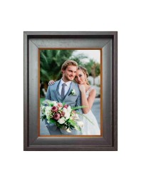HiTechMart Dark Polystyrene 7x9 Picture Frame Wooden Photo Frame with Glass Front Decorative Frame for Tabletop Display Ideal for Wedding, Family, or Office Décor
