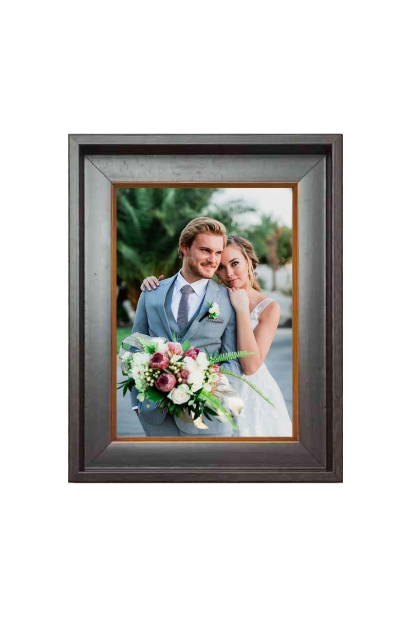 HiTechMart Dark Polystyrene 7x9 Picture Frame Wooden Photo Frame with Glass Front Decorative Frame for Tabletop Display Ideal for Wedding, Family, or Office Décor