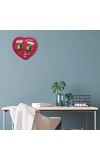 Hitech Sales Heart-Shaped Wall Hanging Photo Frame for 2 Photos | Red Decorative Frame for Bedroom, Living Room, Hall | 12x13 Inch Wall Décor