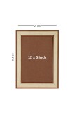 HiTechMart Cream and Brown Polystyrene Framed with Elegant Dual-Tone for Home, Office (Wall Mount, 8 x12 inch)