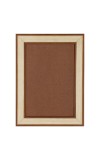 HiTechMart Cream and Brown Polystyrene Framed with Elegant Dual-Tone for Home, Office (Wall Mount, 8 x12 inch)