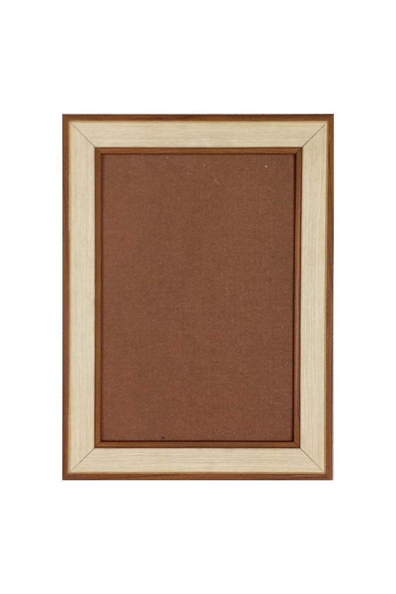 HiTechMart Cream and Brown Polystyrene Framed with Elegant Dual-Tone for Home, Office (Wall Mount, 8 x12 inch)
