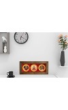 Maa, Durga, Laxmi, Saraswati Photo Frame - 8x14 Inch Brown Wooden Frame | Hindu Gods Wall Decor For Home & Office