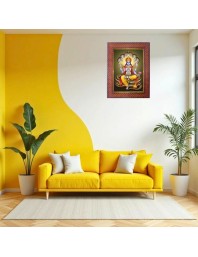 Maa Lalita Tripura Photo Frame 19X23 Inch Religious Wall & Table Decor Frame | Maa Lalita Tripura Spiritual Photo Frame For Home, Temple & Office | Decorative Hindu God & Goddess Frame (Pack Of 1)