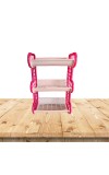 3-Tier Plastic Storage Rack Shelf for Kitchen, Bathroom, or Office | Multipurpose Organizer | Durable & Lightweight | Pink & Beige