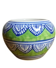 Plant Pot – Modern Ceramic Planter with Drainage Hole & Saucer – Indoor Flower Pot for Houseplants, Succulents, Herbs – Stylish Minimalist Home & Office Décor (Green, Small)