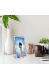 Car Desk/Table Top Sri Sri Sitaramdas Omkarnath Acrylic L-Style Photo Stand - 2.5x3.5 Inches, Compact And Stylish Spiritual Display (F6722)