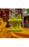 Hi Tech Sales Ceramic Tulsi Mandir | Traditional Planter Pot with Om & Swastik Symbols | Sacred Hindu Tulsi Planter for Home & Temple Use (Yellow)