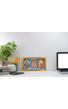 Krishna Radha. Shiv Parvati, Laxmi Narayan Photo Frame - 8x14 Inch Brown Wooden Frame | Hindu Gods Wall Decor For Home & Office