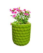 Green Ceramic Plant Pot for Indoor Plants | Decorative Textured Flower Planter for Home, Office & Tabletop Decor (only Pot)