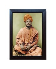 Hitech Swami Vivekananda Laminated photo frame for table, Study & living room, gifts (Pvc Frame and Front face - Glass, 8 x 6 inch)