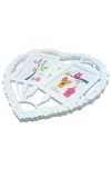 Hitech Sales Heart-Shaped Wall Hanging Photo Frame for 2 Photos Decorative Frame for Bedroom, Living Room, Hall 12x13 Inch Wall Décor (White)